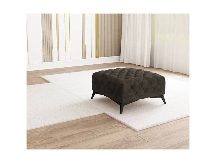 Repose-pieds I 80cm Gris Microfibre Priya: Anthracite
