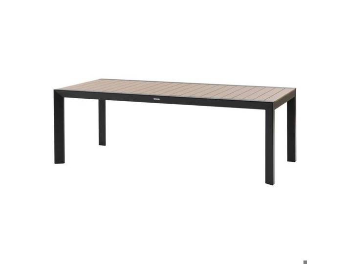 Table de jardin  Évasion  effet bois honey & graphite 8 places lates en aluminium - Hespéride