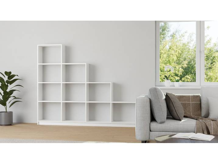 Treppenregal nach Maß MDF Beschichtet MDF Weiß matt