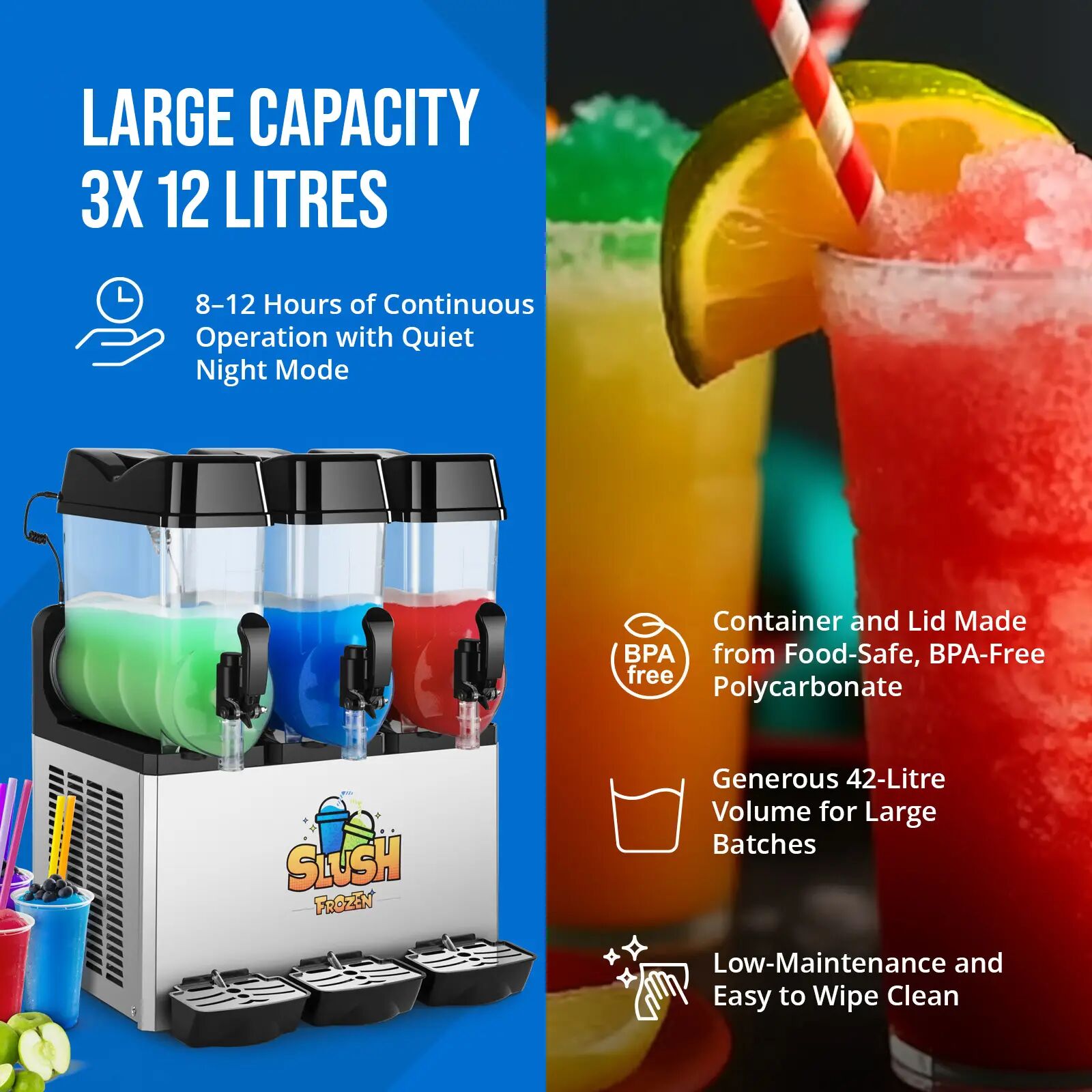 Royal Catering Slush-kone - 3 x 12 l RCSL 3/12