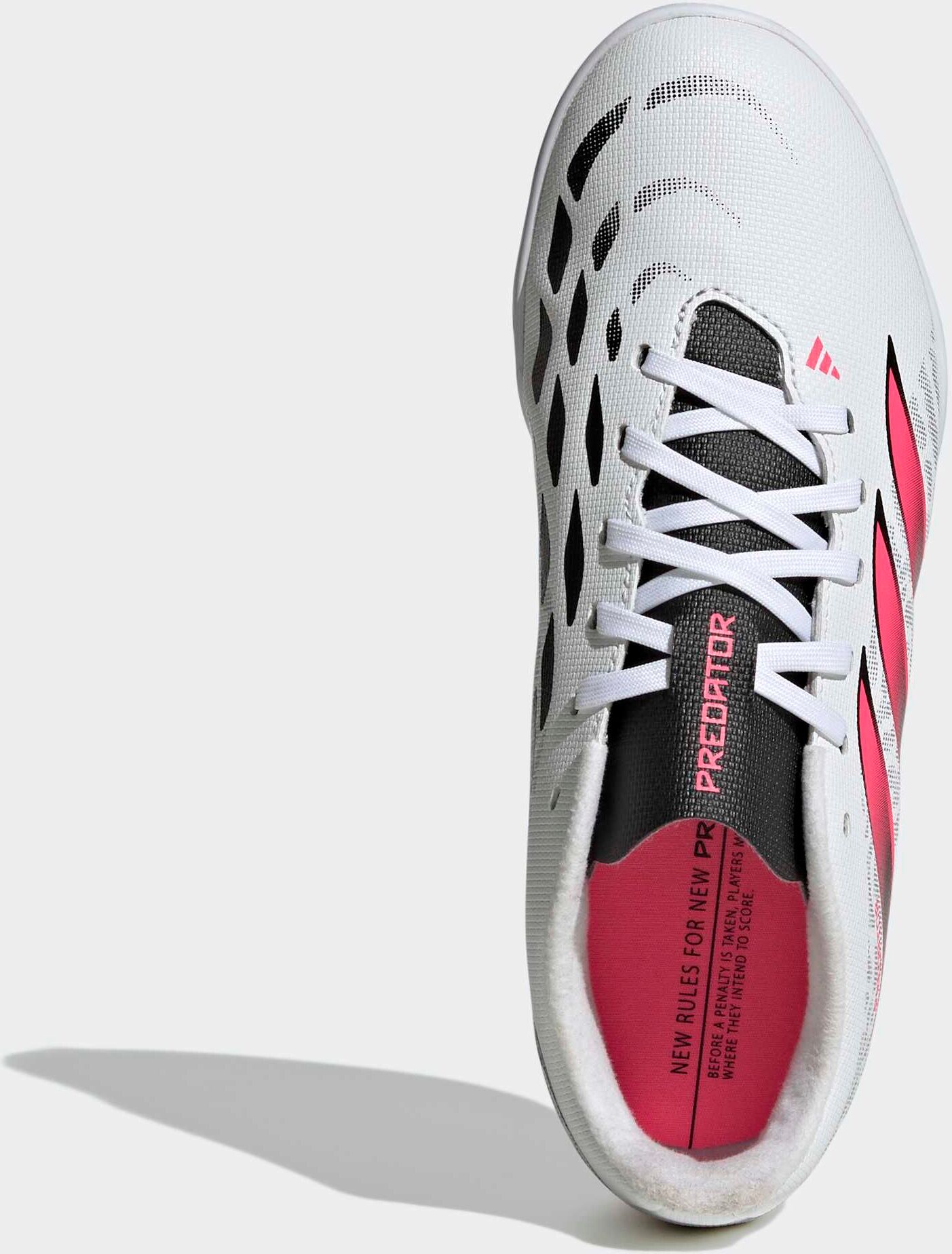 Fußballschuh ADIDAS PERFORMANCE "PREDATOR CLUB SALA KIDS", Kinder, Gr. 38, pink (cloud weiß, solar turbo, core schwarz), Synthetik, Schuhe Fußballschuh, für Hallenboden