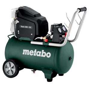 Metabo Kompressor Basic 300-50, 74 dB(A), 1800 W, 230V, 10 bar, mit Druckminderer & Manometer, Kesselinhalt 50L