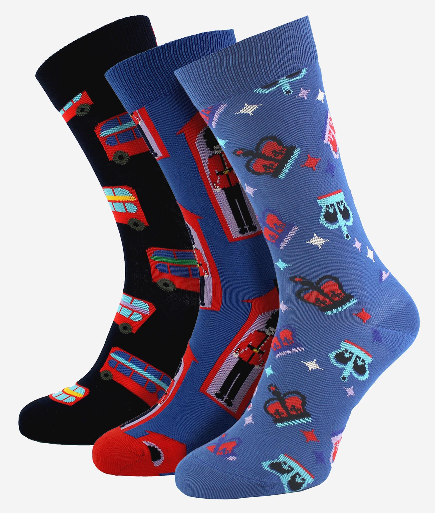 Neuheiten Großbritannien-Themen Socken | Happy Socks | Crew London Muster Socken - UK