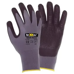 Nylon-Montagehandschuhe "BLACK-TOUCH" mit Noppen - 7 (S)