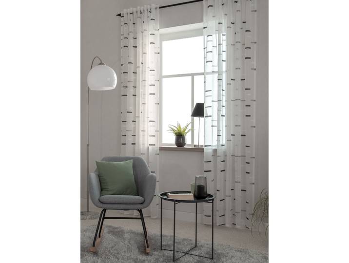 Gardine HOMING Justin Gr. 1, schwarz, B:140cm H:245cm, Polyester, Gardinen, Gardine, Fertigschal