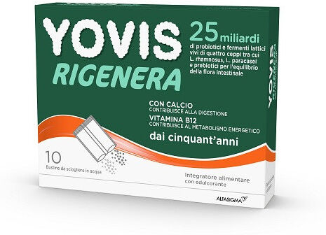 Alfasigma Paraf Yovis Rigenera 50+ Integratore Probiotici Flora Intestinale 10 Bustine