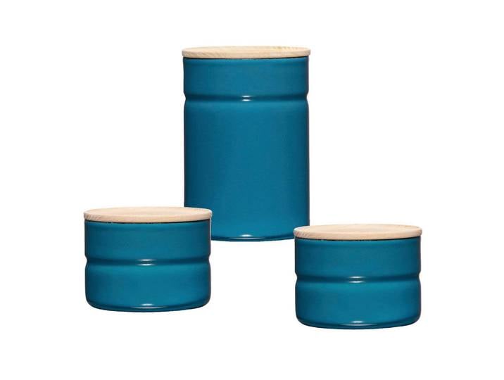 Riess Vorratsdosenset Serve + Store Kitchenmanagement Blue, Eschefarben, Holz, 3-teilig, Esche, 0.230 l, hitzebeständig, lebensmittelecht, stapelbar, Küchenzubehör, Vorratsbehälter, Vorratsdosen