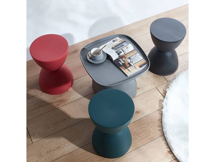 Tabouret à roulettes pour changer de chaussures, tabouret rond pour salon et chambre à coucher, tabouret bas en plastique épaissi pour enfants, petit tabouret simple pour la maison