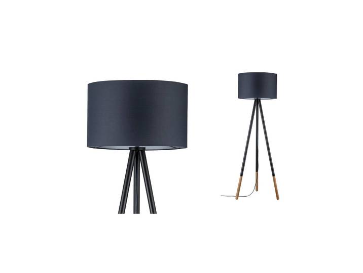 Paulmann Stehlampe Neordic Rurik, schwarz, für Wohn- / Esszimmer, Metall, Skandinavisch, Stehleuchte