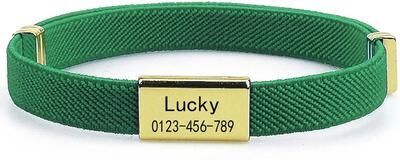 Uplift Essentials "Custom Engraved ""Signature"" Safety Pet Collar green"