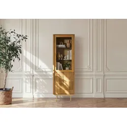 Vitrine Mango 60x40x180 hellbraun geölt MIAMI #117