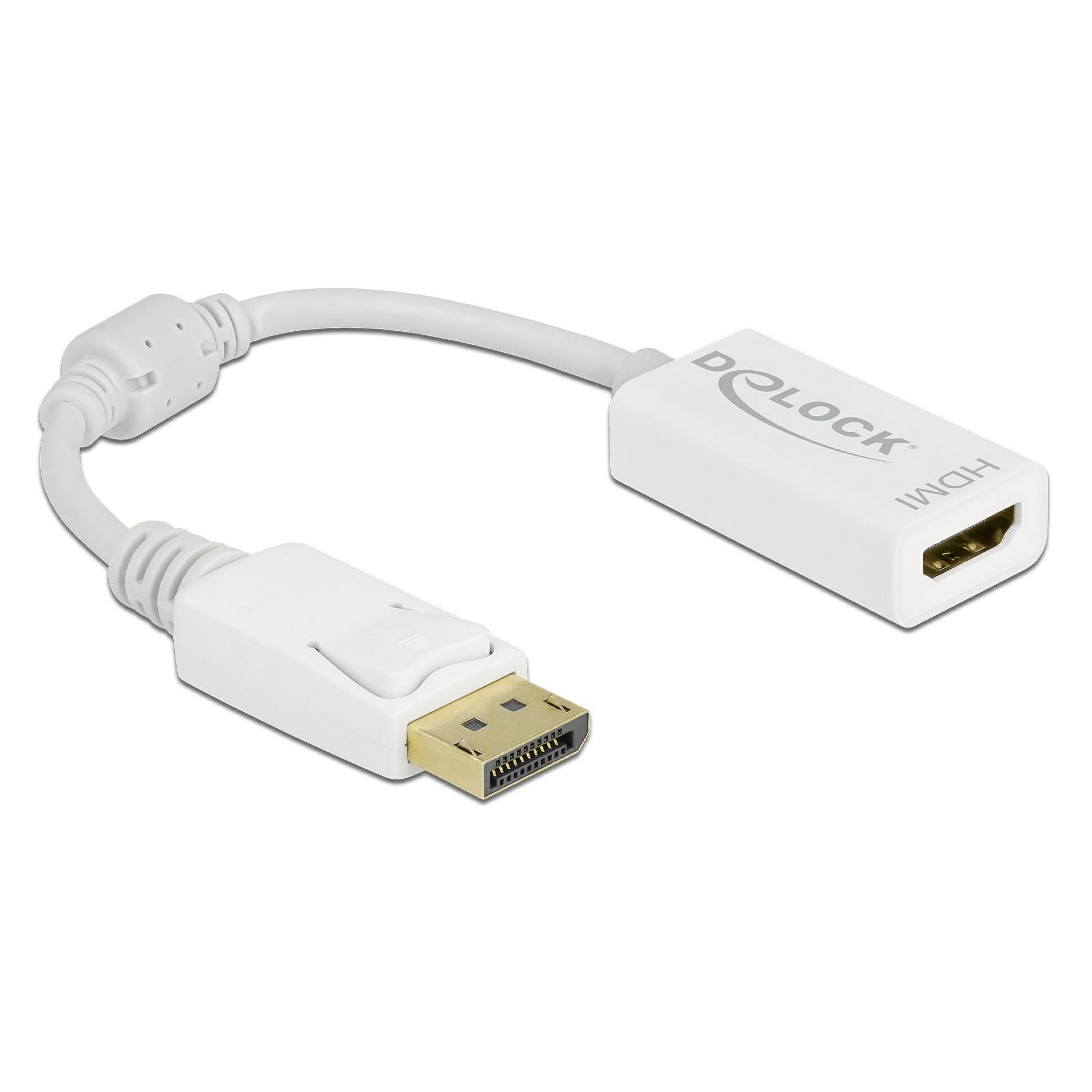 Delock Adapter DisplayPort 1.1 Stecker zu HDMI Buchse Passiv weiss (DisplayPort) (61015)