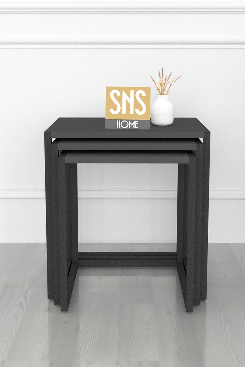 Bofigo Set van 3 Nesttafels Metal - Antraciet