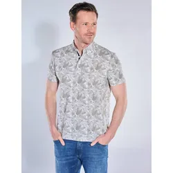 engbers Herren Gemustertes Poloshirt mit Knopfleiste Beige regular Kent-Kragen - L