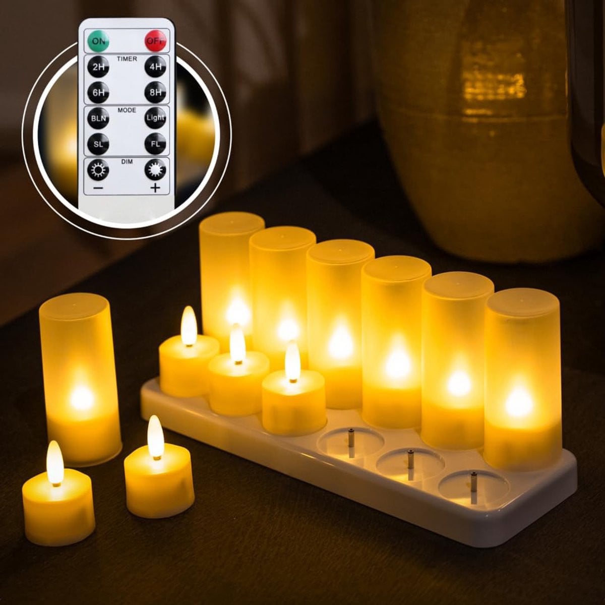 Oplaadbare LED waxinelichtjes voor feestjes