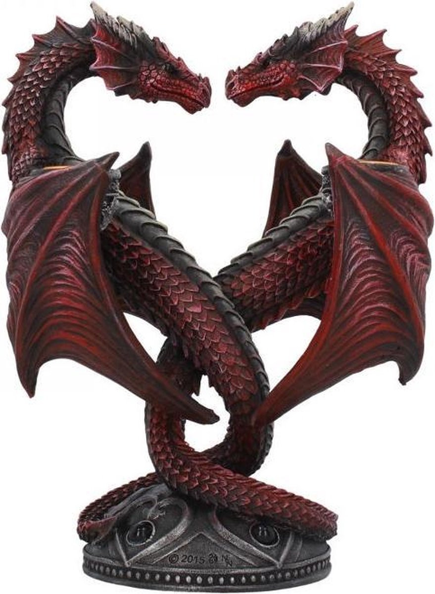 Nemesis Now Dragon Heart kaarsenhouder voor stompkaarsen - Rood