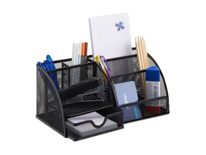 Relaxdays Organiseur de bureau 6 compartiments