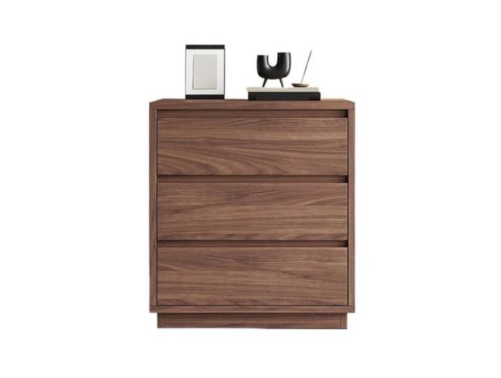 xiuling4568 Nachttisch mit 3 Schubladen, Beistelltisch, Akzent-Aufbewahrungsschrank, Nachttisch for Schlafzimmer, Braun(Medium)