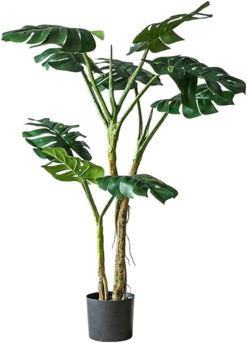 Realistische Kunstboom Monstera - Groene Nep Plant voor Woonkamer Decoratie - Hoogte: 135 cm