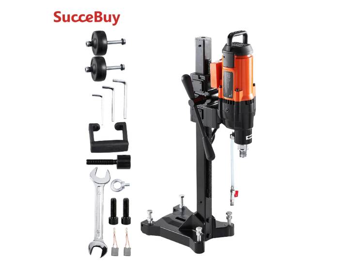 SucceBuy 2500W Machine de forage de noyau de diamant 10 pouces plate-forme de forage de noyau de béton humide roues de support 750 tr/min vitesse 10 pouces diamètre de forage