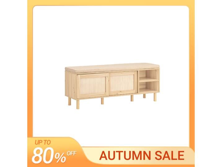 SoBuy FSR163-N Banc à chaussures avec siège avec banc de rangement avec portes coulissantes Commode à chaussures Commode à tiroirs étagère à chaussures