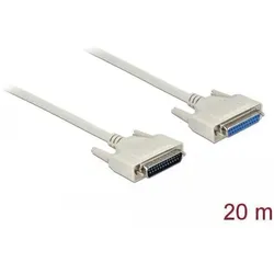 Delock Serielles Kabel D-Sub 25 Stecker zu Buchse 20 m (20 m, VGA), Schnittstellenkabel