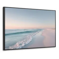 LEINWAND Bilder mit Rahmen - Küstenlinie - Pastell - Wasser - 90x60
