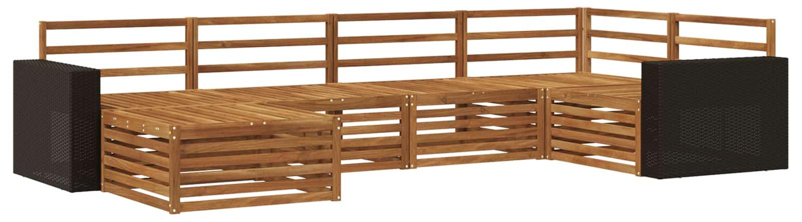 Outdoor-Sofagarnitur 6 pcs Natur
