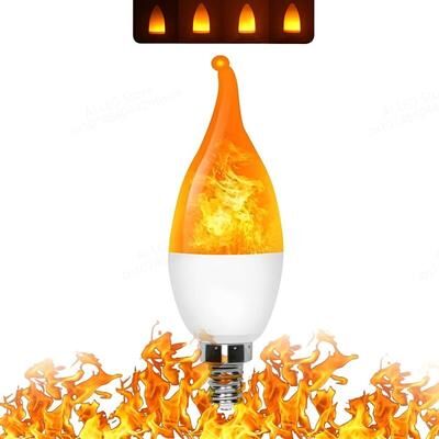 Uplifted Finds LED Flame Effect Bulb E14 E27 B22 Base Flickering Flame Lamp Light e14 3w Tail 85 265v