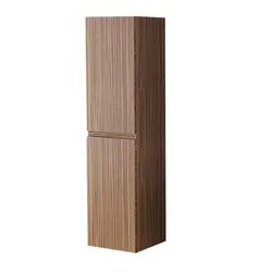 Badschrank holz-dunkel Hochglanz Hochschrank Badezimmerschrank Badmöbel Badausstattung Badezimmer Schrank Handtuchschrank Hängeschrank Zug Jet-Line