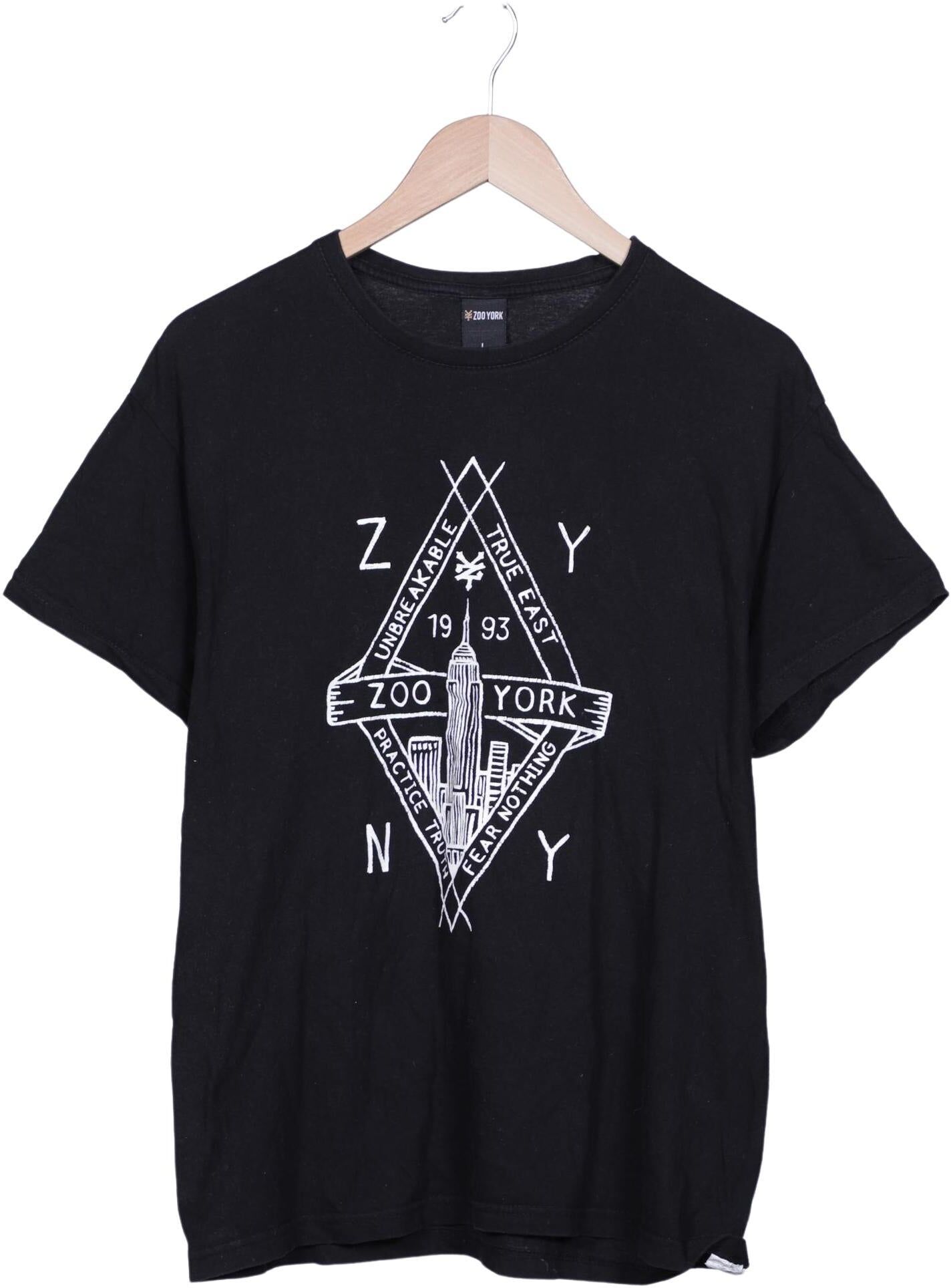Zoo York Herren T-Shirt, Schwarz, Gr. L, Baumwolle - Second Hand