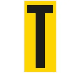 Buchstabe T, für den Boden, gelb/schwarz, Kunststoff, 180x400mm, 3/VE