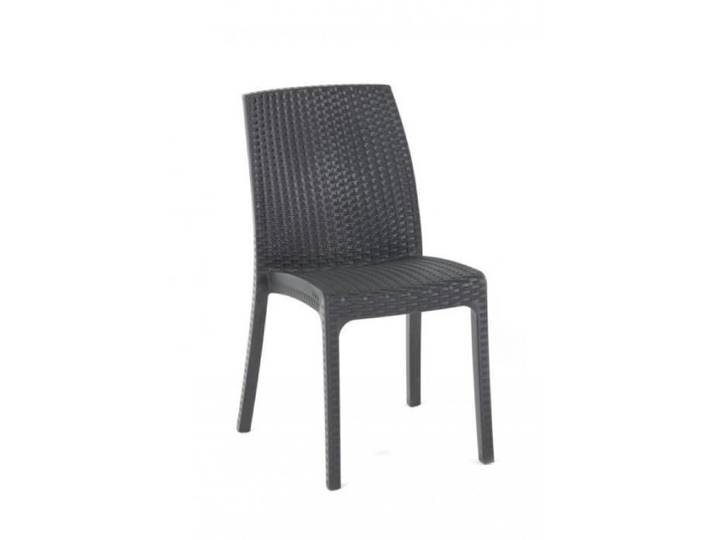 Chaise en imitation rotin - VIRGINIA - 2 pièces - Gris - Résistante aux UV - Design moderne