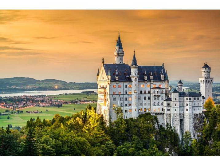 Fototapete PAPERMOON Neuschwanstein Castle , bunt, B:1,5m L:1,11m, Vlies, Tapeten, Fototapete