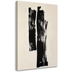 LEINWANDBILD Vertikale Formen Abstraktion Schwarz 40x60cm