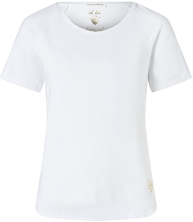 SPIRIT OF OM Damen Yogashirt Raglan OM Herz weiss   XL W