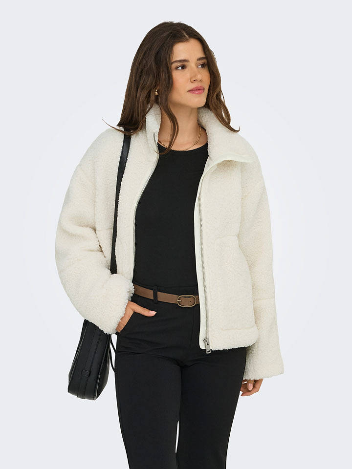 ONLY Fleecejacke in Creme - XXL