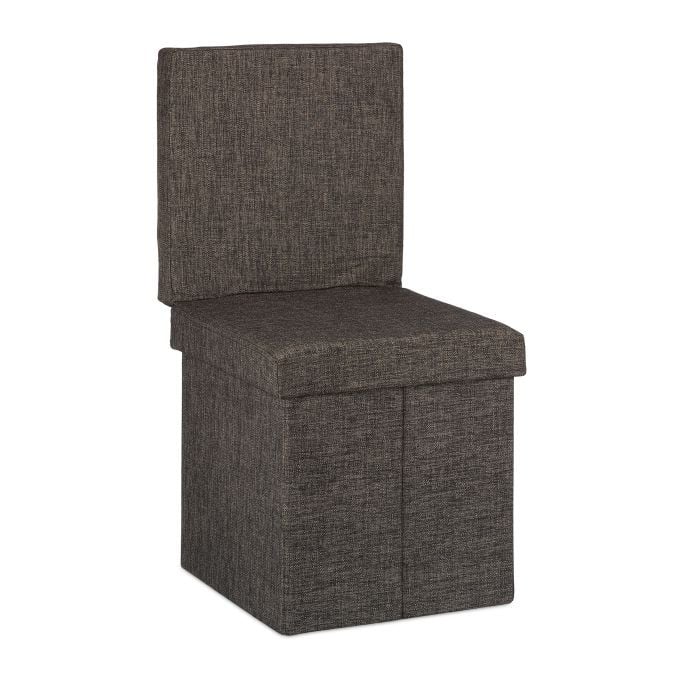 Relaxdays Opvouwbare poef met leuning en opbergruimte, bruin