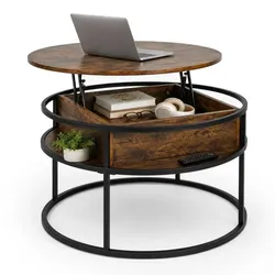 Relaxdays Couchtisch mit Stauraum Dunkelbraun,Schwarz