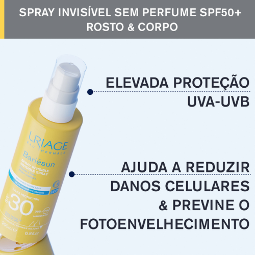 Uriage Bariésun Spray Invisível Sem Perfume SPF50 200ml