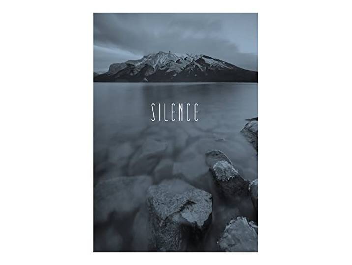 Komar PURE Boutique Word Lake Silence Steel - Taille: 50 x 70 cm Wall Picture Poster Print (Sans cadre)