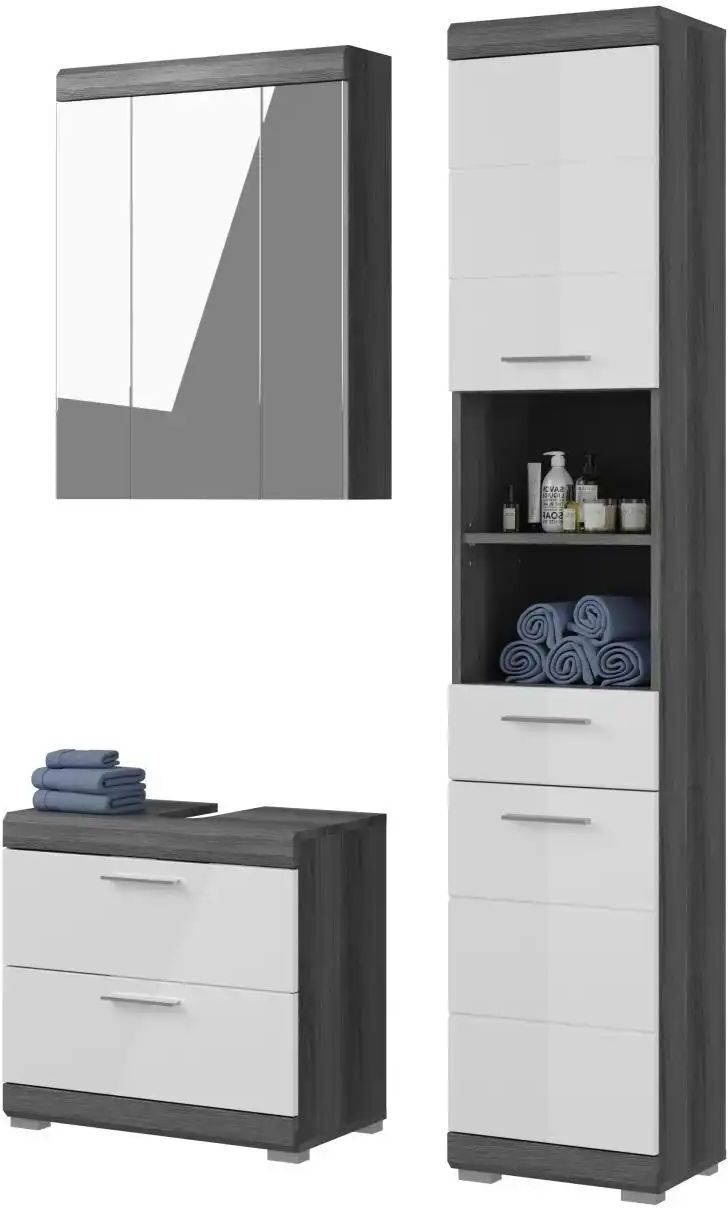 Höffner Badmöbel-Set SCHLOONSEE  3 teilig  bestehend aus: Hochschrank