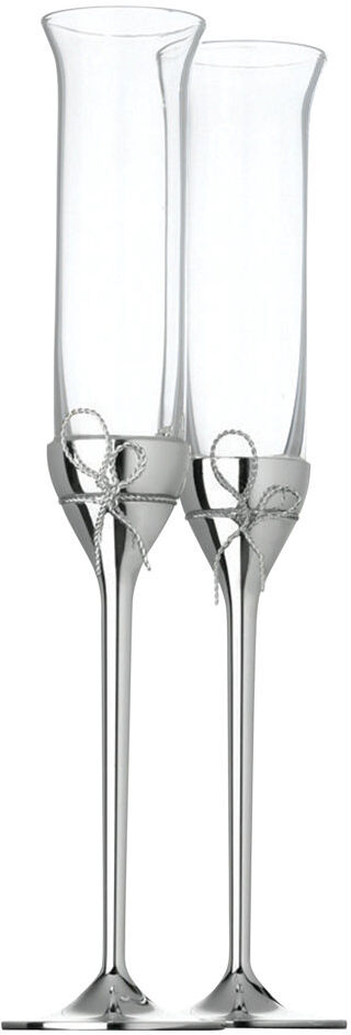 Wedgwood, Vera Wang Love Knots - Silver Toasting Flutes Clear;Silver 148ml