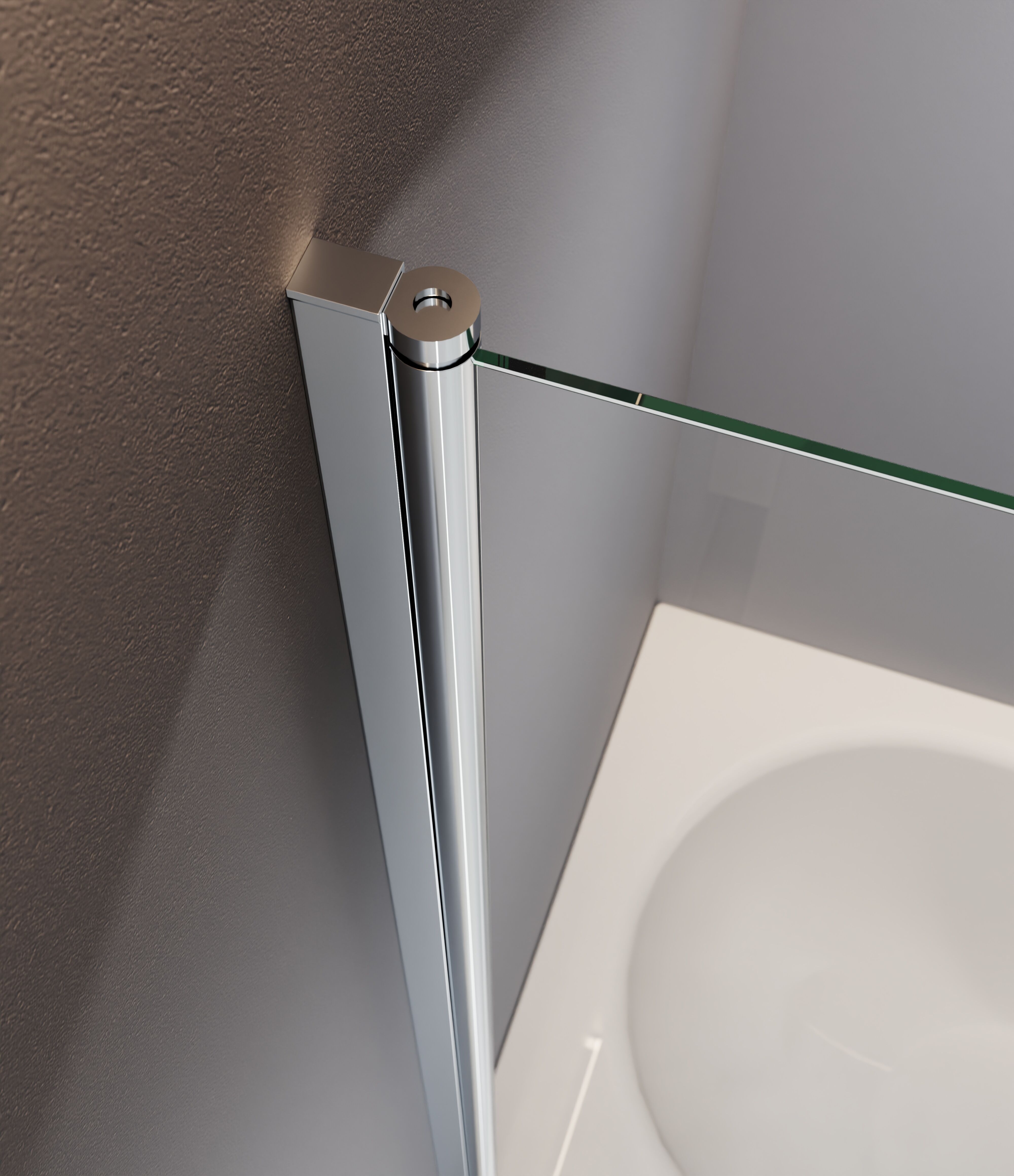 Badewannenaufsatz WELLTIME "BWA Nassau Single Clear", silberfarben, B:80cm H:140cm, Duschwände, Badewannenaufsatz