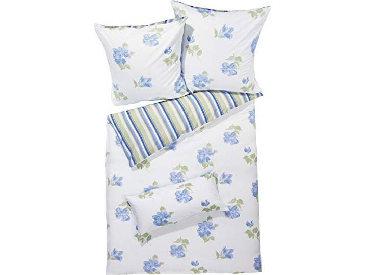 Dyckhoff Weichfrottier Bettwäsche Rosali blau