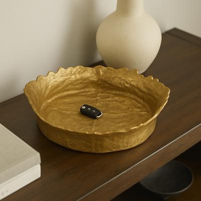 Sagebrook Home "Round Metal Textured Decorative Bowl for Home Decor - 17"", Gold - 17.0"""