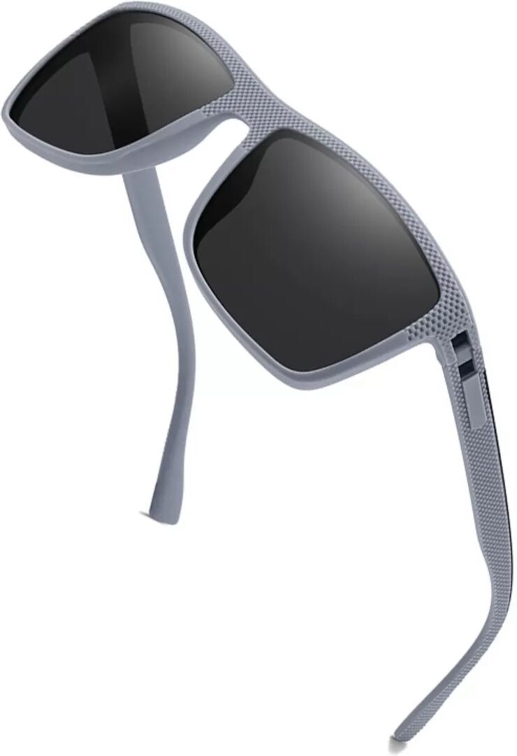 INF Sport-Sonnenbrille P50-1 mit Etui — Polarisiert, Vollrand, Leicht, Federnde Scharniere Grau