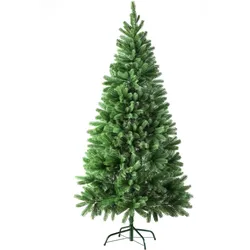 tectake Weihnachtsbaum künstlich mit Metallständer Spritzguss  Grün