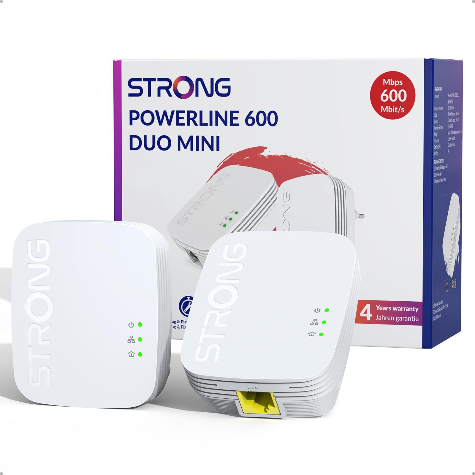 STRONG Powerline 600 Duo Mini WLAN-repeater Transparant