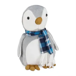 Relaxdays Türstopper Pinguin Weiß,Grau